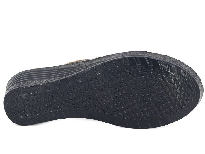 Henedi Zenne Z-3444 Çapraz Taşlı Ayna Bantlı Kutulu Günlük Terlik Bronz - 3