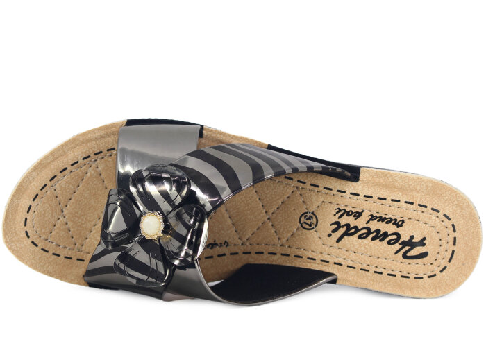 Henedi Zenne Z-3510 Çapraz Kutulu Günlük Terlik Füme - Henedi (1)