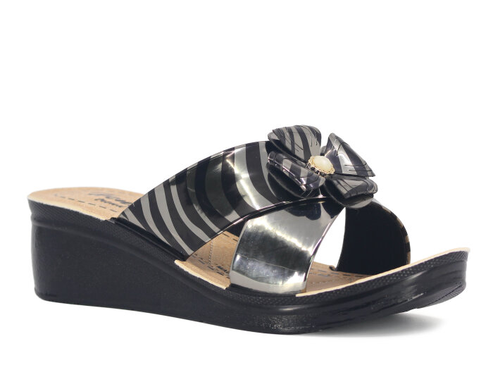 Henedi Zenne Z-3510 Çapraz Kutulu Günlük Terlik Füme 