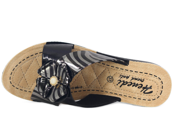 Henedi Zenne Z-3510 Çapraz Kutulu Günlük Terlik Siyah - 2