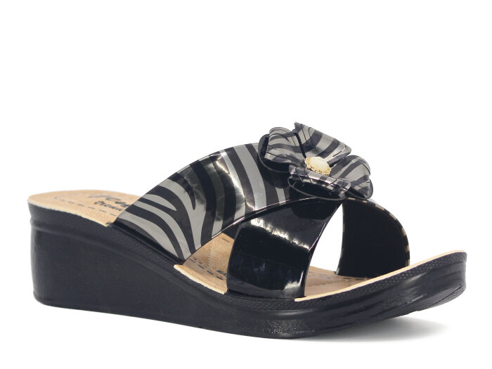 Henedi Zenne Z-3510 Çapraz Kutulu Günlük Terlik Siyah - 1