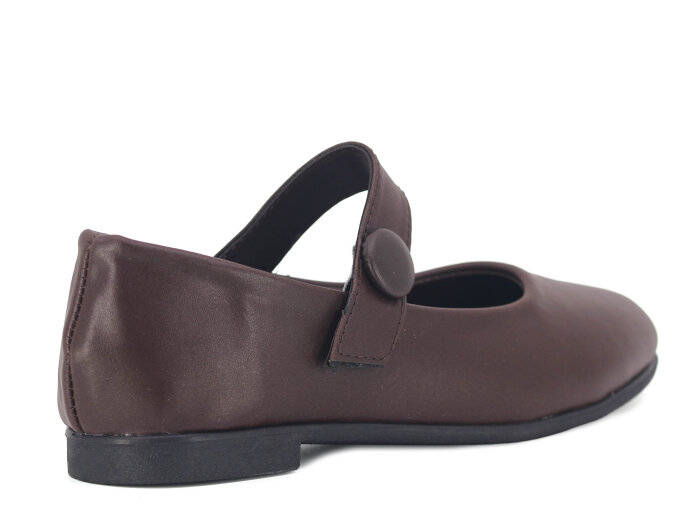 İmaj Zenne Düğmeli Babet Ayakkabı Kahve - 3