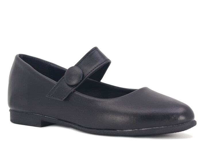 İmaj Zenne Düğmeli Babet Ayakkabı Siyah - 1