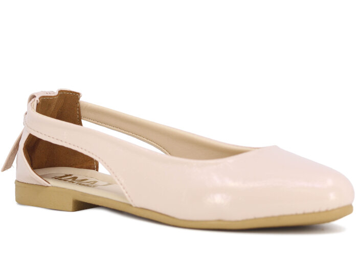 İmaj Zenne Fiyonklu Babet Ayakkabı Bej Rugan - 1