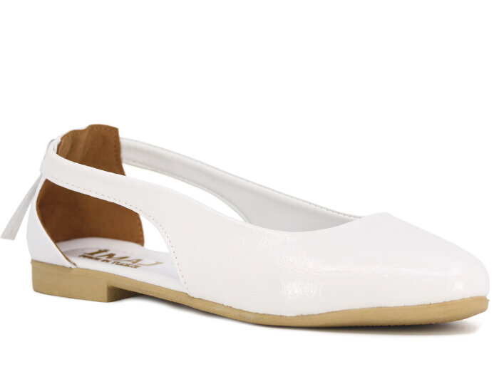 İmaj Zenne Fiyonklu Babet Ayakkabı Beyaz Rugan - İmaj