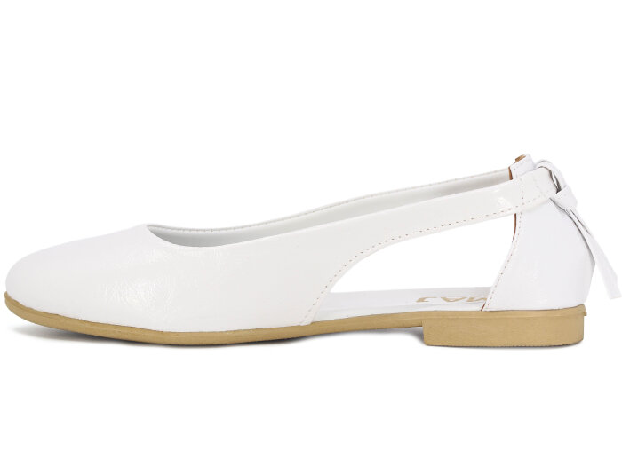 İmaj Zenne Fiyonklu Babet Ayakkabı Beyaz Rugan - 2