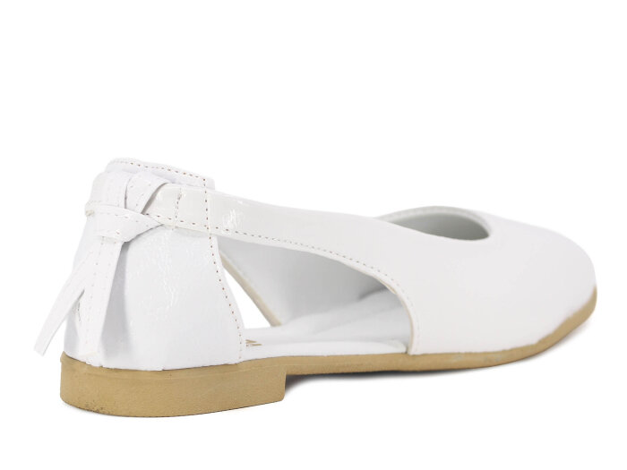 İmaj Zenne Fiyonklu Babet Ayakkabı Beyaz Rugan - 3