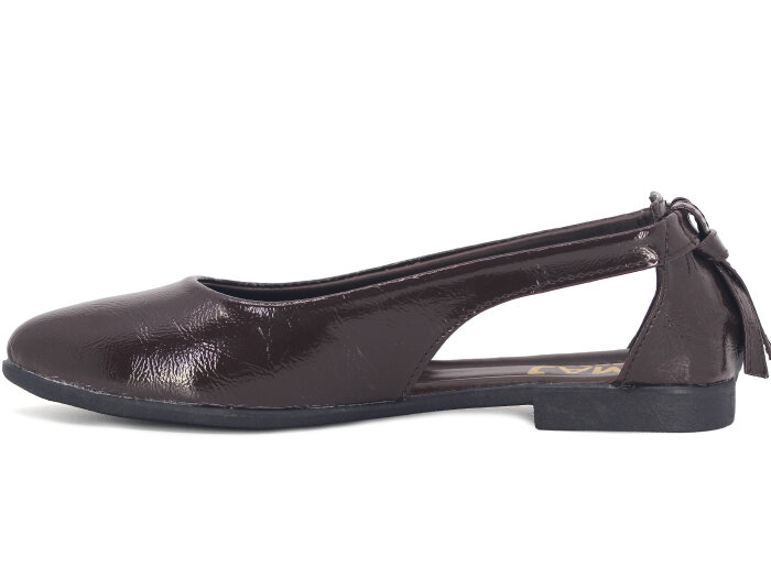 İmaj Zenne Fiyonklu Babet Ayakkabı Kahve Rugan - İmaj (1)