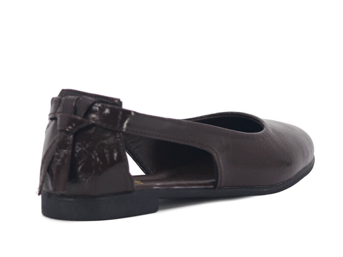 İmaj Zenne Fiyonklu Babet Ayakkabı Kahve Rugan - 3