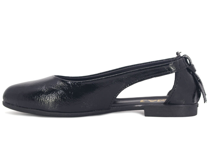 İmaj Zenne Fiyonklu Babet Ayakkabı Siyah Rugan - İmaj (1)