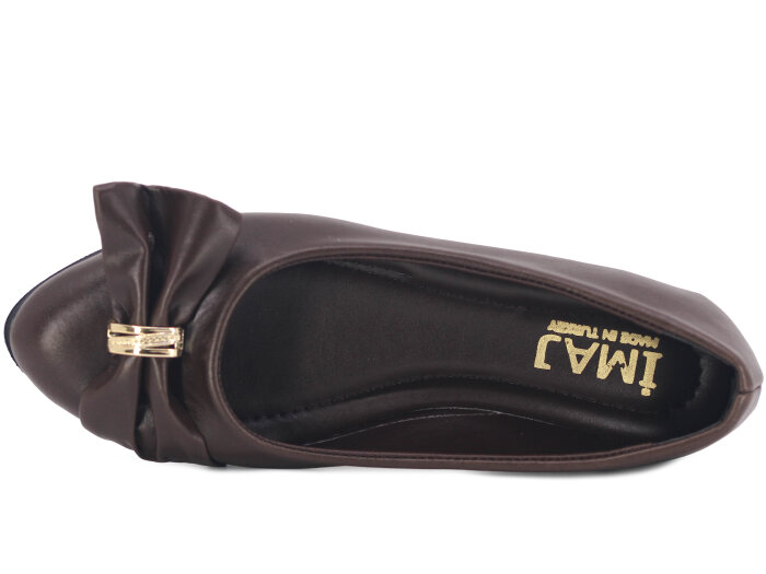 İmaj Zenne Yüzüklü Babet Ayakkabı Kahve - İmaj (1)