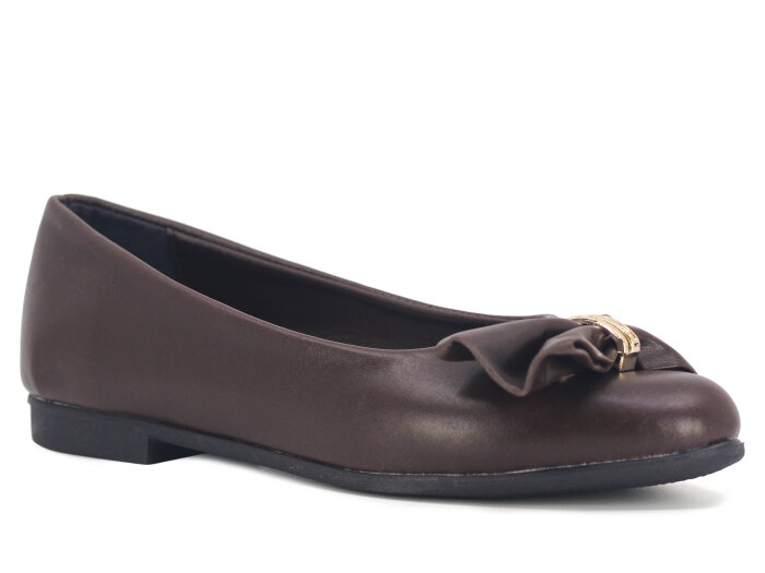 İmaj Zenne Yüzüklü Babet Ayakkabı Kahve - 1