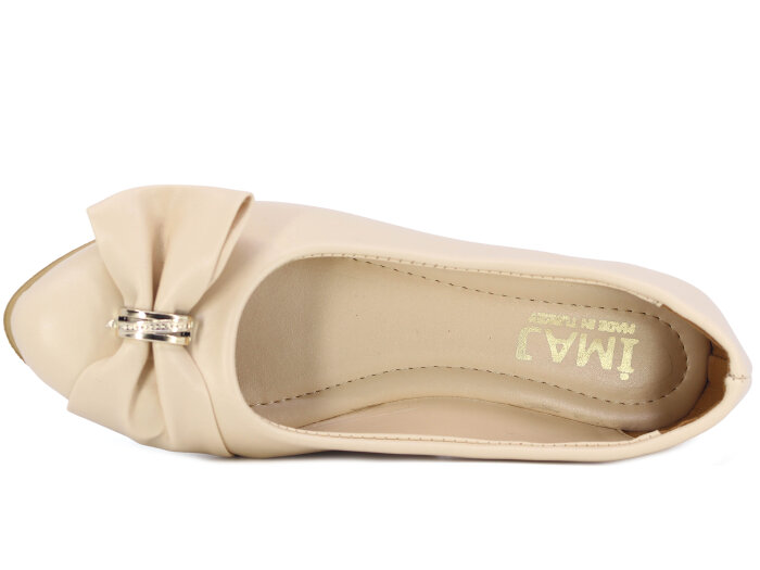 İmaj Zenne Yüzüklü Babet Ayakkabı Krem - İmaj (1)