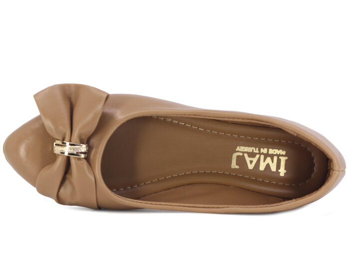 İmaj Zenne Yüzüklü Babet Ayakkabı Vizon - 2