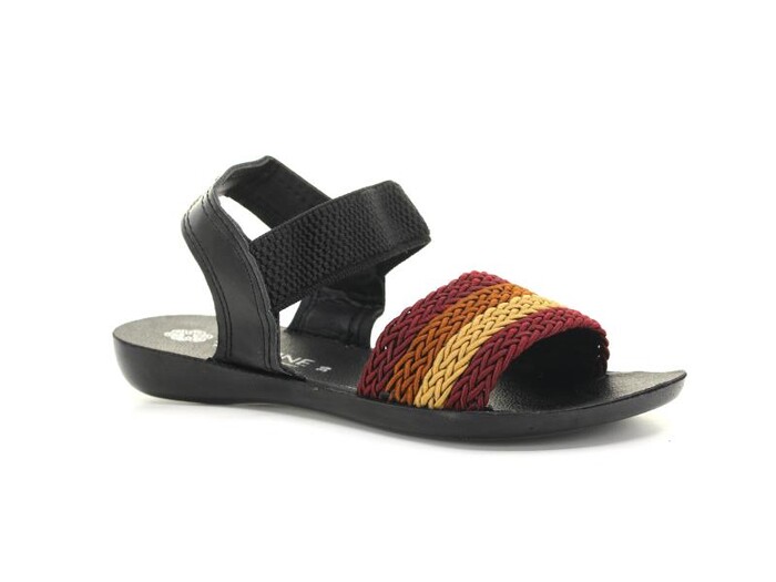 Jasmine Filet 5418 Örgülü Sandalet Bordo - 4