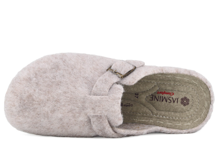 Jasmine Zenne 2025 Sabo 8571 Keçeli Kapalı Terlik Açık Bej - Jasmine (1)