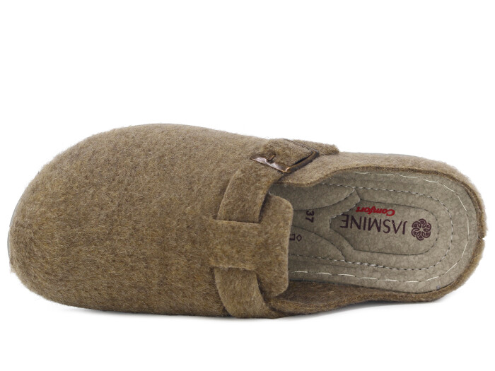 Jasmine Zenne 2025 Sabo 8571 Keçeli Kapalı Terlik Krem - Jasmine (1)