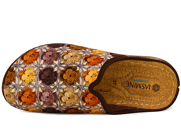 Jasmine Zenne 850-4 Kapalı Terlik Çiçekli Kahve - Jasmine (1)