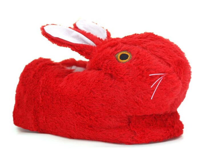 Kar Zenne Tavşanlı Ev Ayakkabısı Tavşanlı Kırmızı - Thumbnail