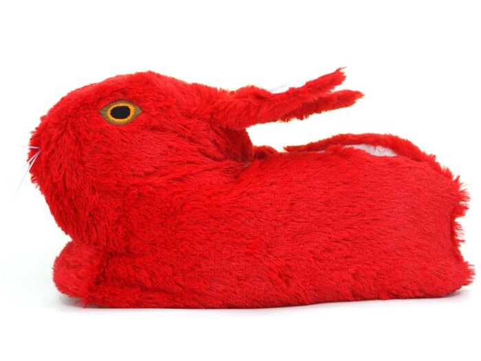 Kar Zenne Tavşanlı Ev Ayakkabısı Tavşanlı Kırmızı - Thumbnail