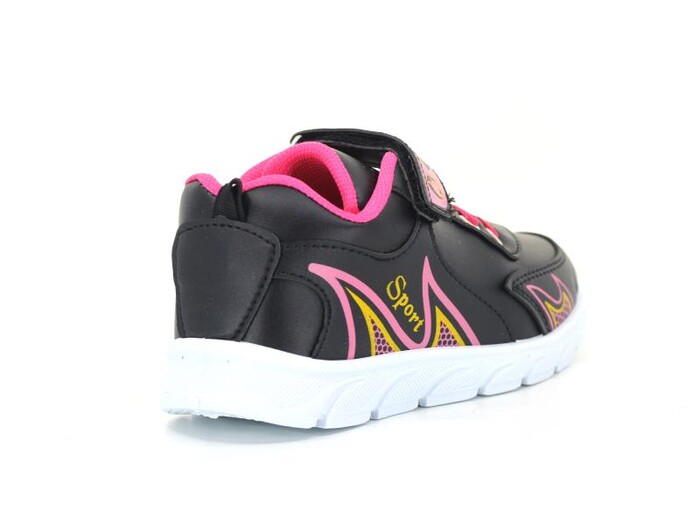 Kebss Filet 7229 Cilt Alevli Spor Ayakkabı Siyah - Fuşya