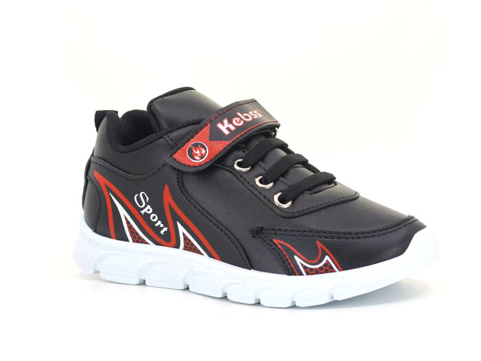 Kebss Filet 7229 Cilt Alevli Spor Ayakkabı Siyah - Siyah - Thumbnail