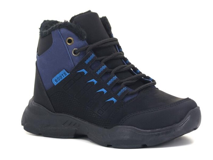 Kebss Garson 7700 Kareli Kutulu Bot Siyah - Lacivert - Kebss