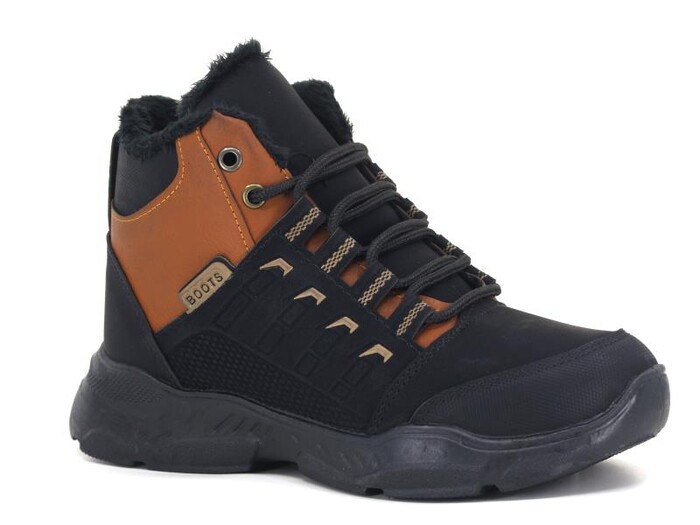 Kebss Garson 7700 Kareli Kutulu Bot Siyah - Taba - Kebss