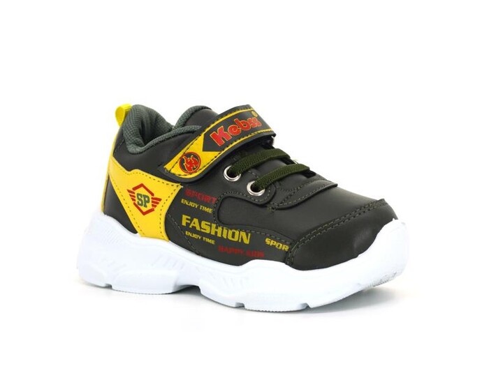 Kebss Patik 7030 Cilt SP Model Spor Ayakkabı Haki - Sarı