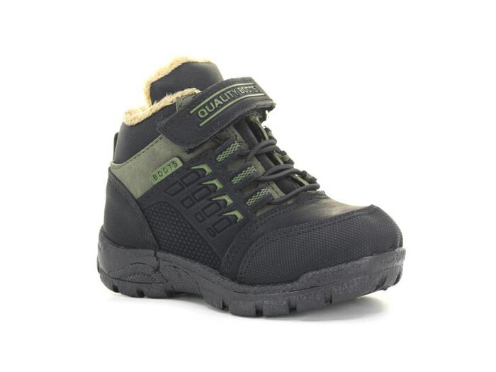 Kebss Patik 7031 Kareli Bot Siyah - Haki - 1