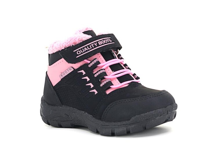 Kebss Patik 7031 Kareli Bot Siyah - Pembe - 1