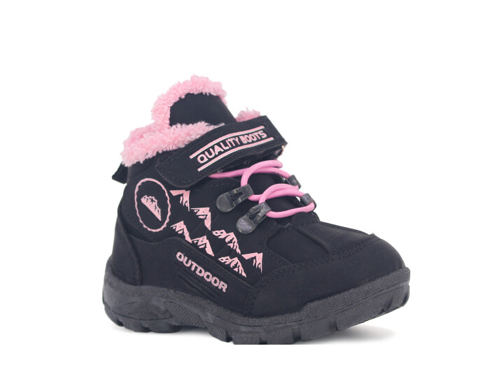 Kebss Patik 7033 Kancalı Kutulu Bot Siyah - Pembe - Kebss