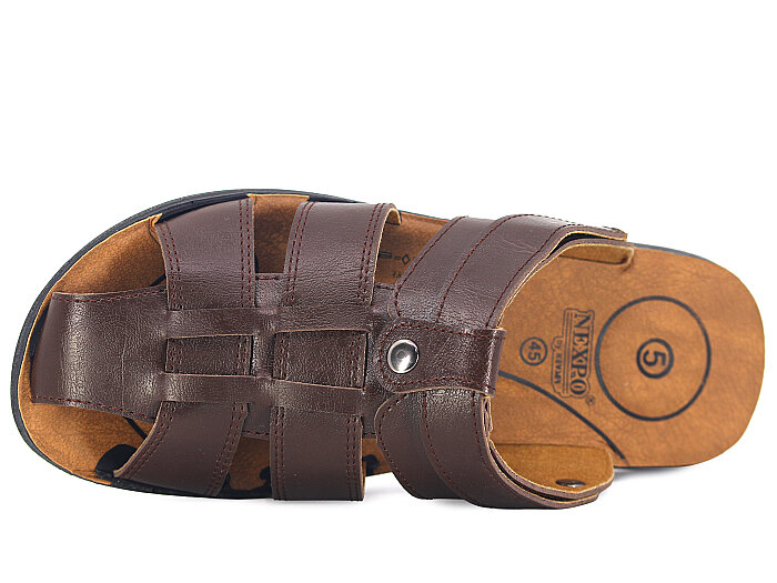 Kevser Merdane 523-B Battal Kapalı Döngülü Terlik Kahve - Kevser (1)