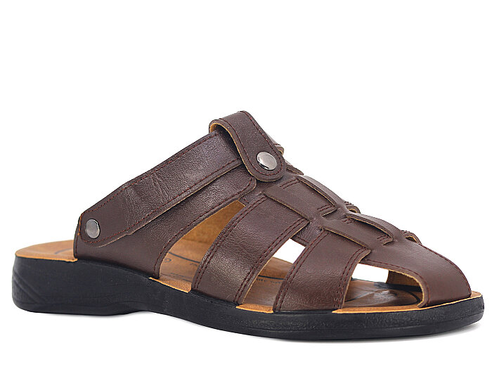 Kevser Merdane 523-B Battal Kapalı Döngülü Terlik Kahve - Kevser