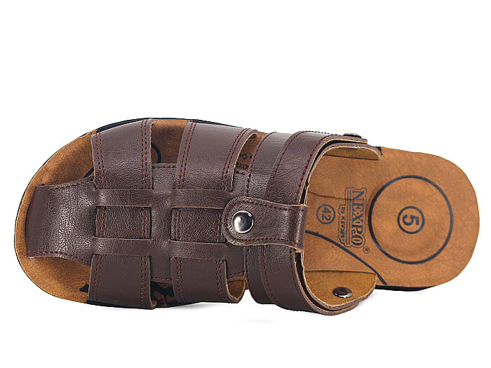 Kevser Merdane 523-B Kapalı Büyük Beden Döngülü Terlik Kahve - Kevser (1)