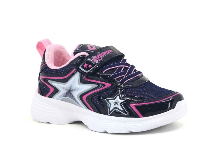 Lafonten Patik 743 Rugan Simli Anorak Spor Ayakkabı Lacivert - Pembe - Lafonten