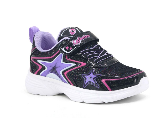 Lafonten Patik 743 Rugan Simli Anorak Spor Ayakkabı Siyah - Lila - Lafonten