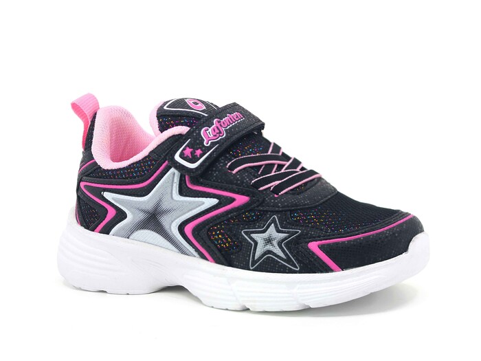 Lafonten Patik 743 Simli Anorak Spor Ayakkabı Siyah - Pembe - Lafonten