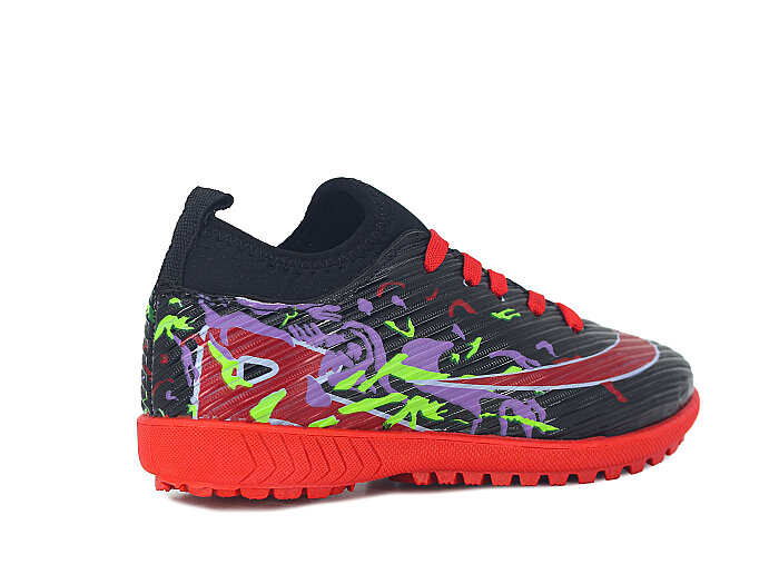 Lagoos Filet 2026 Renkli Taban Çoraplı Halı Saha Ayakkabısı Kırmızı Rugan - 3