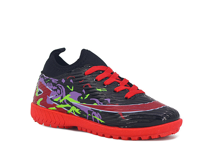 Lagoos Filet 2026 Renkli Taban Çoraplı Halı Saha Ayakkabısı Kırmızı Rugan - 1