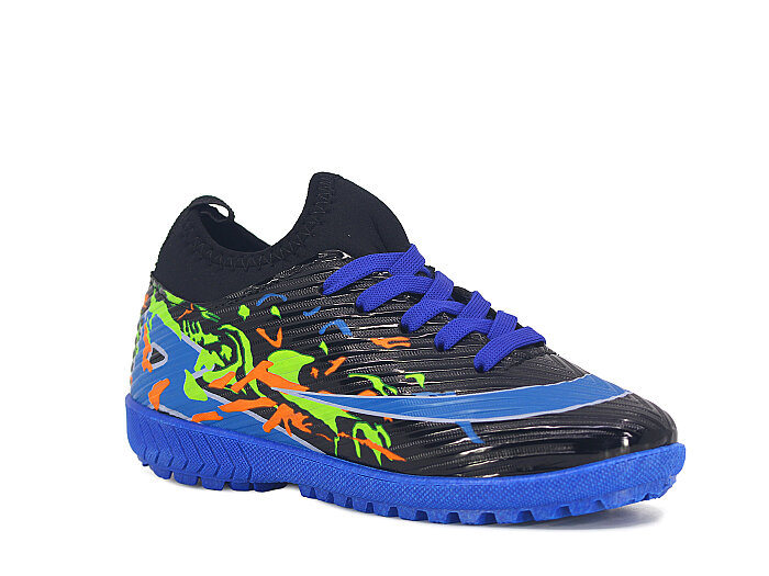 Lagoos Filet 2026 Renkli Taban Çoraplı Halı Saha Ayakkabısı Mavi Rugan - 1