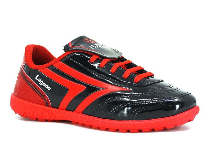 Lagoos Merdane H-2001 Renkli Taban Halı Saha Ayakkabısı Kırmızı Rugan