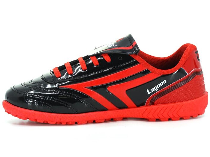 Lagoos Merdane H-2001 Renkli Taban Halı Saha Ayakkabısı Kırmızı Rugan - Thumbnail
