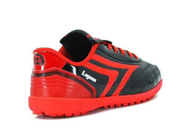 Lagoos Merdane H-2001 Renkli Taban Halı Saha Ayakkabısı Kırmızı Rugan - Thumbnail