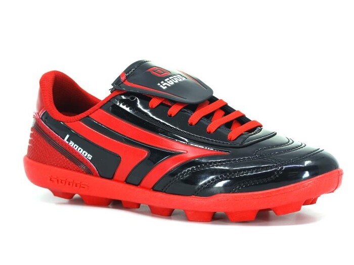 Lagoos Merdane K-2001 Renkli Taban Krampon Ayakkabı Kırmızı Rugan - Thumbnail