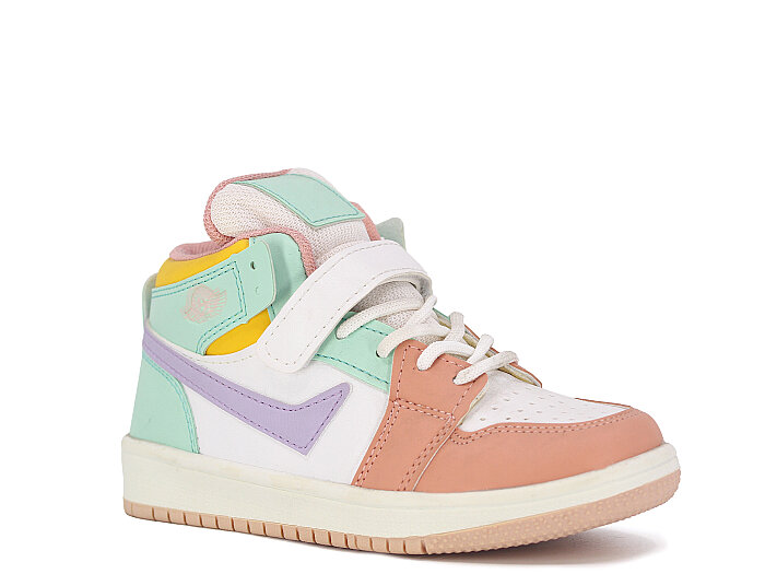 Lambırlent Filet 8070 Dank Cilt Spor Ayakkabı Pudra - Beyaz - Lila - Lambırlent