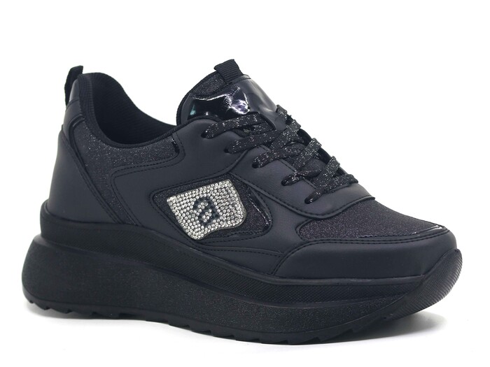 Lepons Zenne 0845 Simli Yazlık Spor Ayakkabı Siyah - Siyah - Lepons