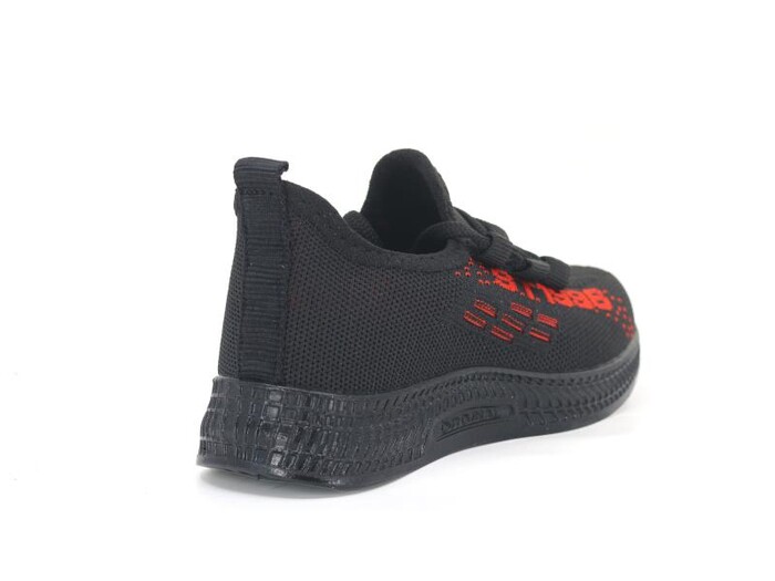 Lorans Filet A10/75 Triko Bağcıklı 12'li Spor Ayakkabı Siyah - Kırmızı - Thumbnail