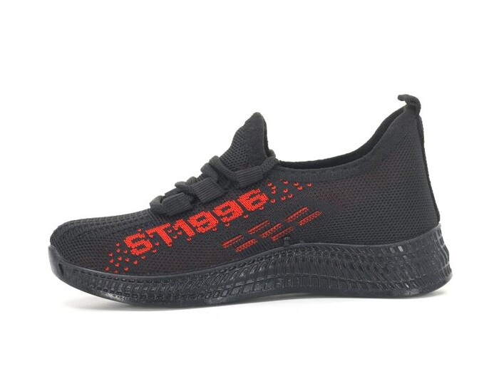 Lorans Filet A10/75 Triko Bağcıklı 12'li Spor Ayakkabı Siyah - Kırmızı - Thumbnail
