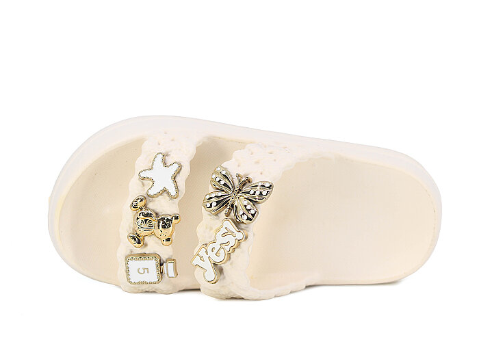 Lotus Filet Eva-33 Çift Bant Örgülü Taşlı Lux Eva Terlik Sedef - 2